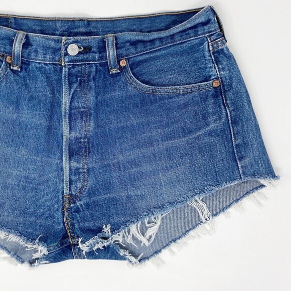 LEVIS | Distressed Denim Cut-Off Shorts - Picture 7 of 10